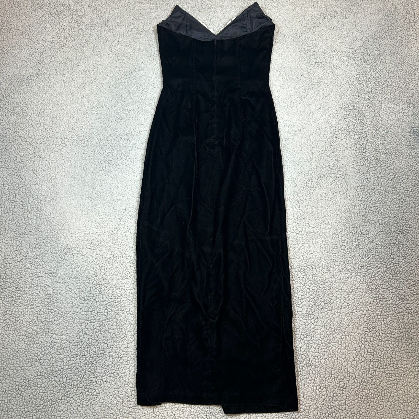 VINTAGE Jessica McClintock Gunne Sax Halter Black Velvet Cocktail Dress S  Black Halter Midi Dress Womens