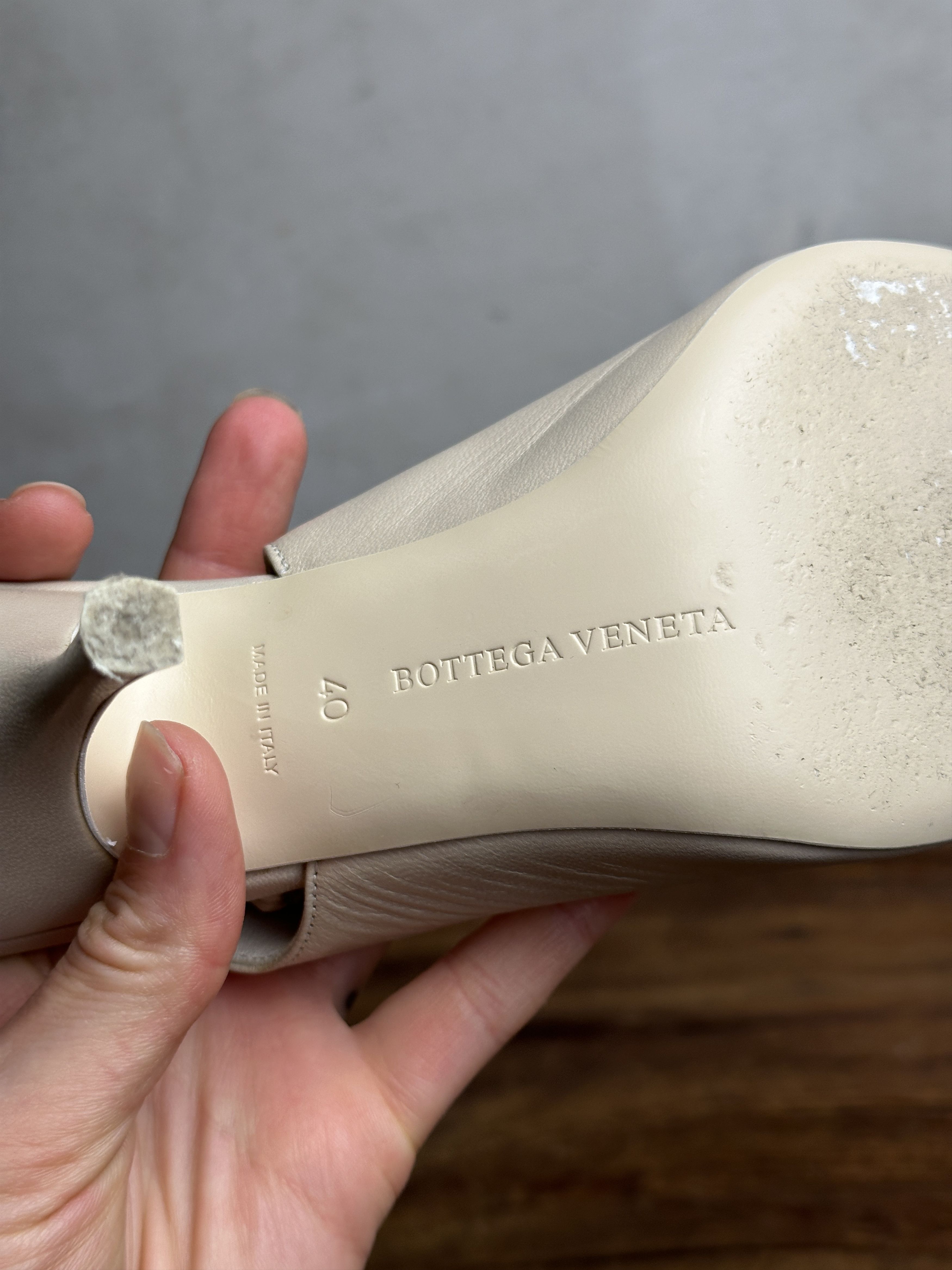 Bottega Veneta Bottega Veneta Cream Leather Slingback Pumps Size US 10 / IT 40 - 11 Thumbnail