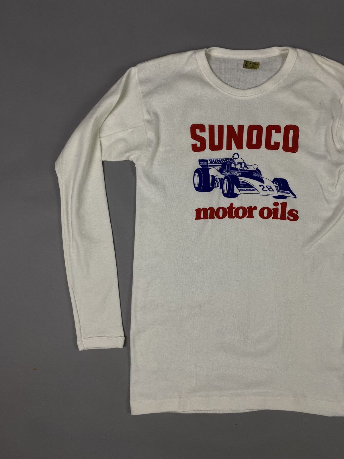 Vintage Vintage Sunoco Motor Oils Racing Long-Sleeve Tee Size M / US 6-8 / IT 42-44 - 4 Thumbnail