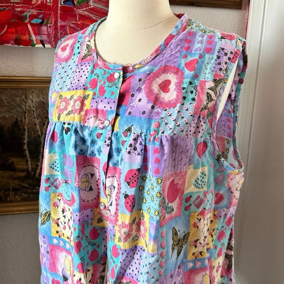 Other simply basic multicolor graphic print button up tank top Size XL / US 12-14 / IT 48-50 - 2 Thumbnail