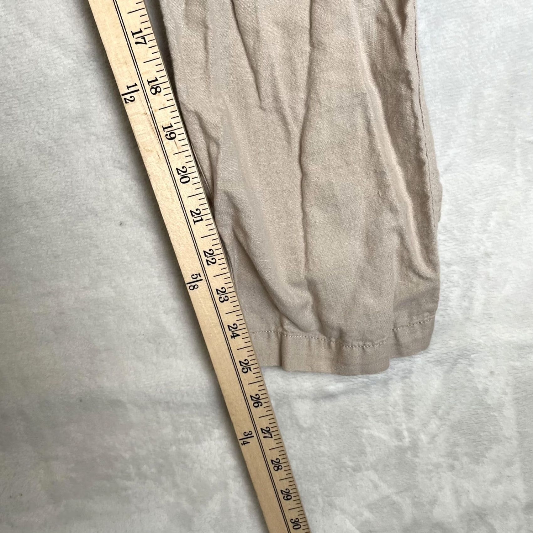 Vintage Columbia Linen Cotton Pants Mens Medium 27 Beige Elastic Waist Travel Casual Khakis Relaxed Pockets Lightweight Breathable Size 32" / US 10 / IT 46 - 2 Thumbnail