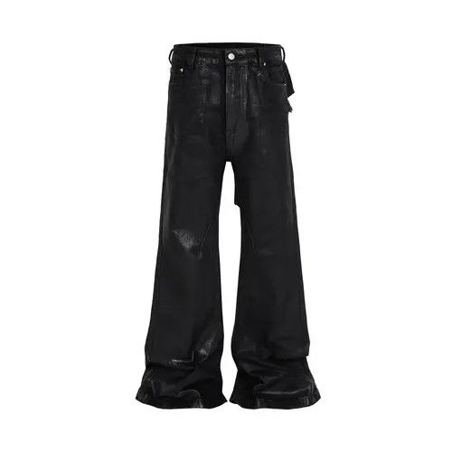 VIBE Streetwear Wax Leather Stretch Hombre Baggy Flare Pants Size US 33 - 1 Thumbnail