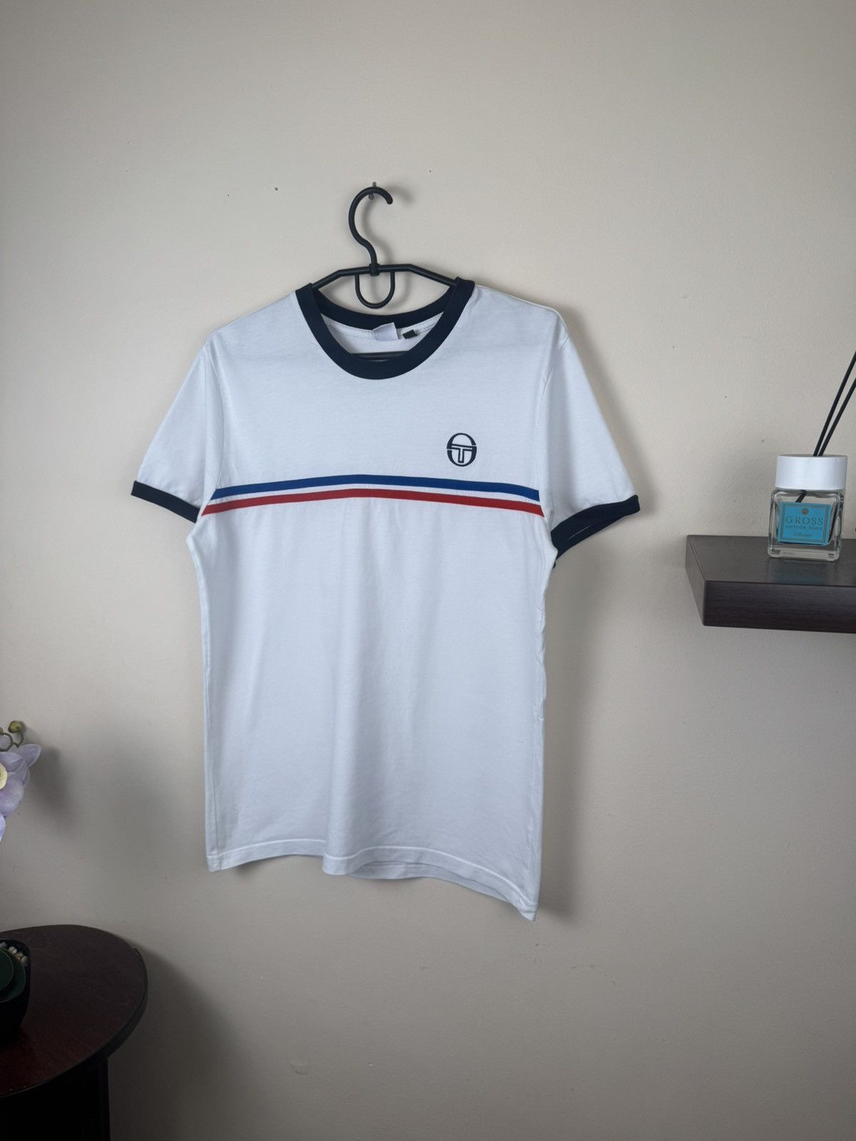 Sergio Tacchini Sergio Tacchini Mens M Whiw Blue T-Shirt Red Logo Athletic Size US M / EU 48-50 / 2 - 3 Thumbnail