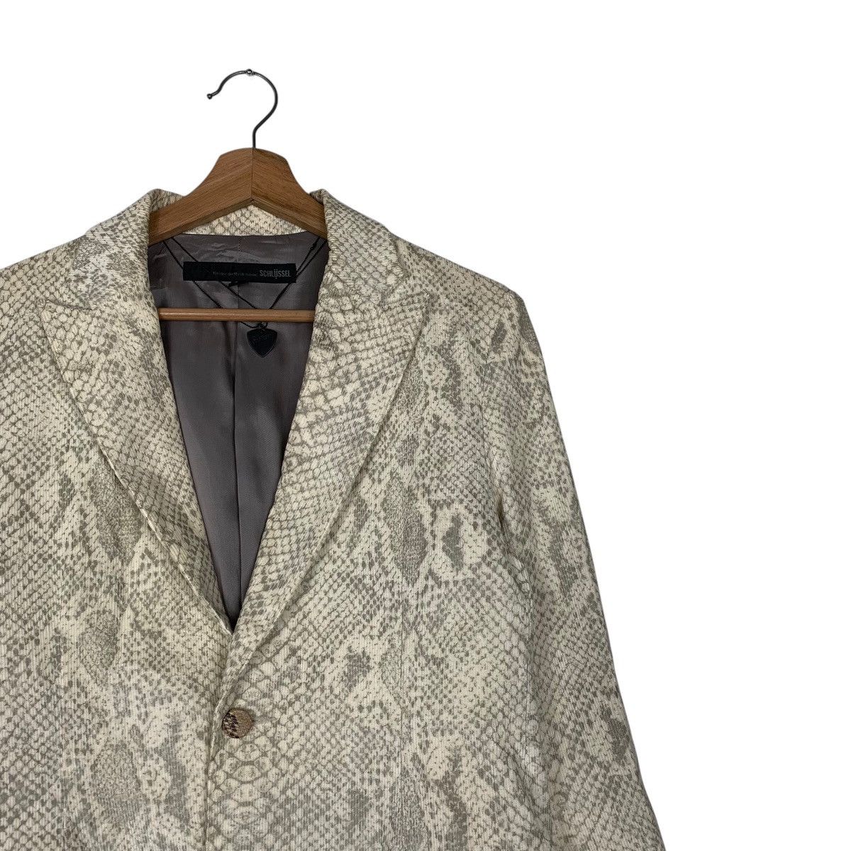 Japanese Brand Schlussel Snakeskin Art Design Cotton Blazer Jacket Size US M / EU 48-50 / 2 - 5 Thumbnail