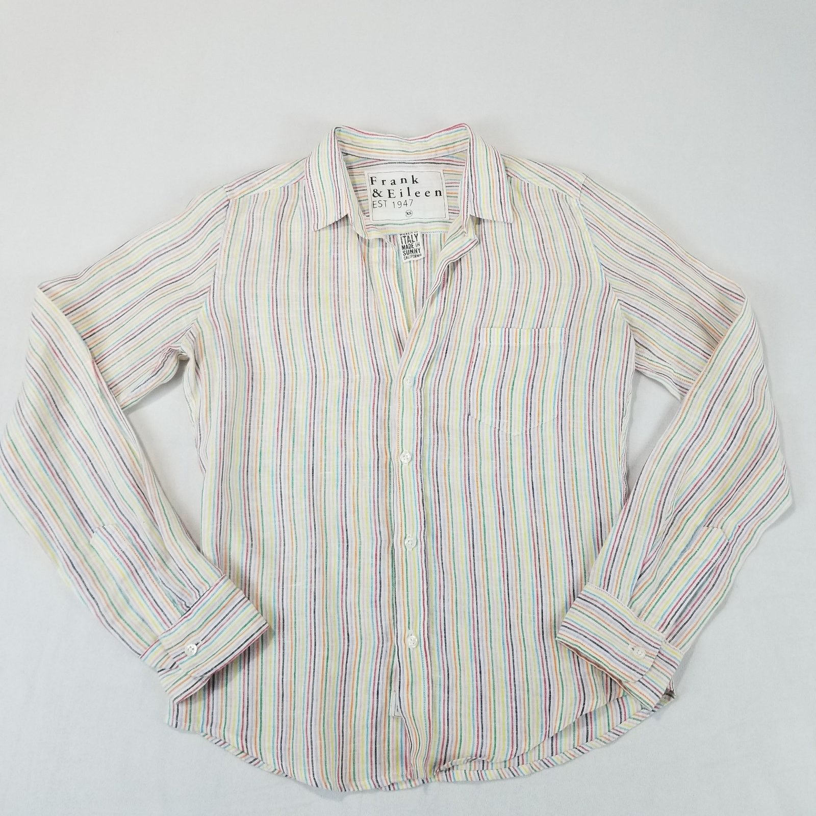 Frank & Eileen Frank & Eileen Linen Shirt XS Barry Multi Color Stripe Size XS / US 0-2 / IT 36-38 - 1 Thumbnail
