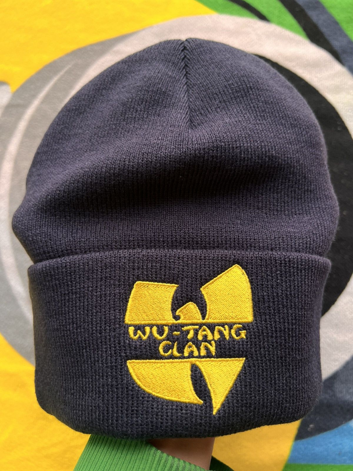 Supreme Supreme x Wu-Tang Clan Beanie Navy yellow hat cap headwear Size ONE SIZE - 7 Thumbnail