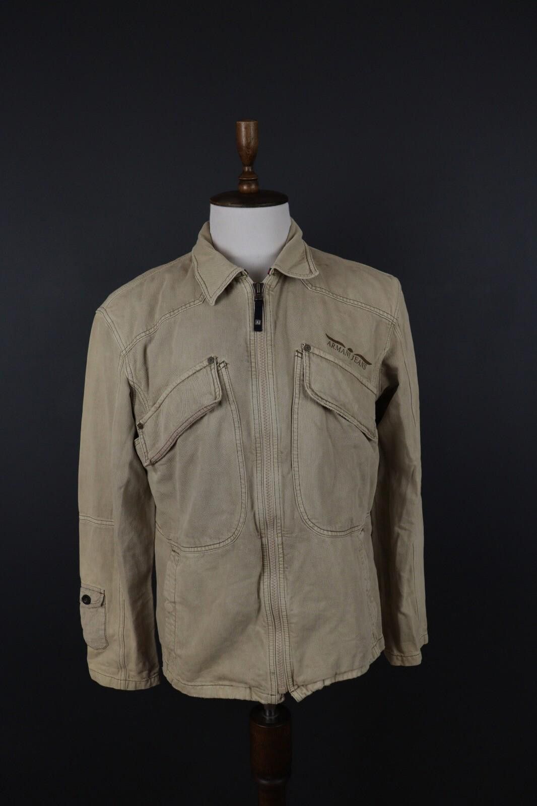 Designer Armani Jeans Beige Multipockets Jacket Size I 52/ USA 36 Size US M / EU 48-50 / 2 - 1 Thumbnail