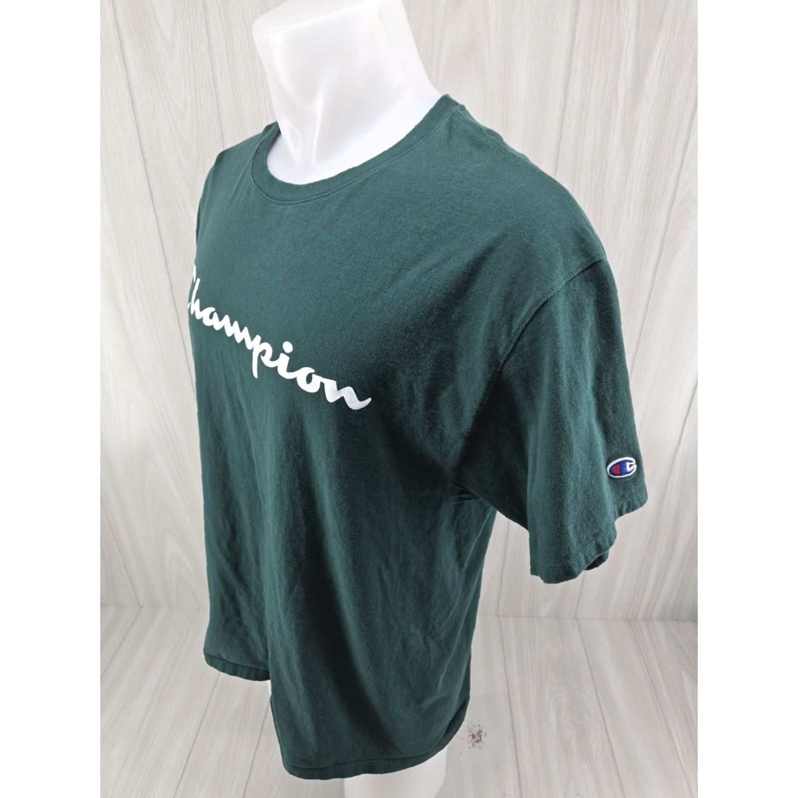 Champion Champion T Shirt Green Short Sleeve Logo Spell Out Men's XL Size US XL / EU 56 / 4 - 5 Thumbnail