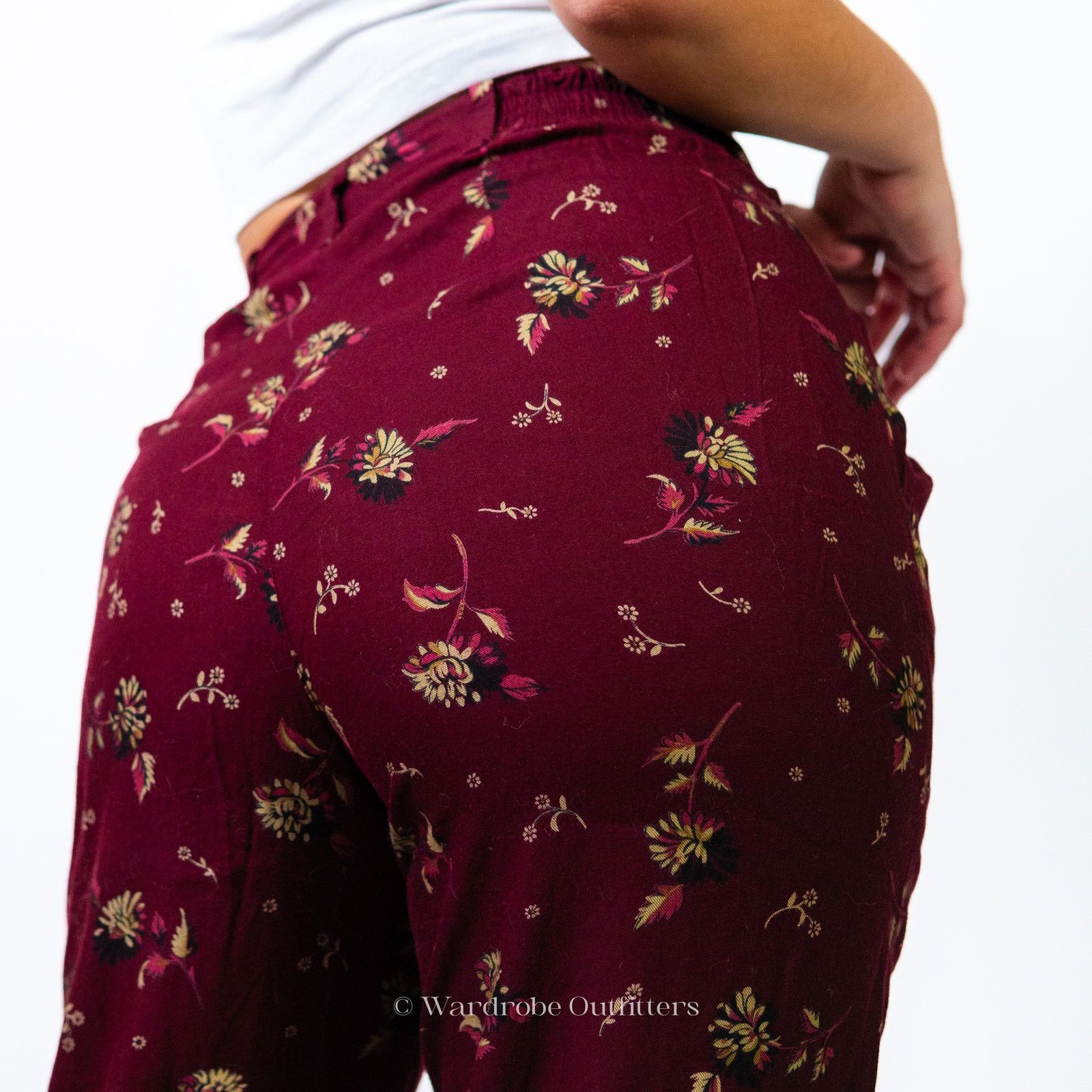 Woolrich Woolen Mills WOOLRICH Mulberry Maroon Floral Dress Pants Size 28" / US 6 / IT 42 - 5 Thumbnail