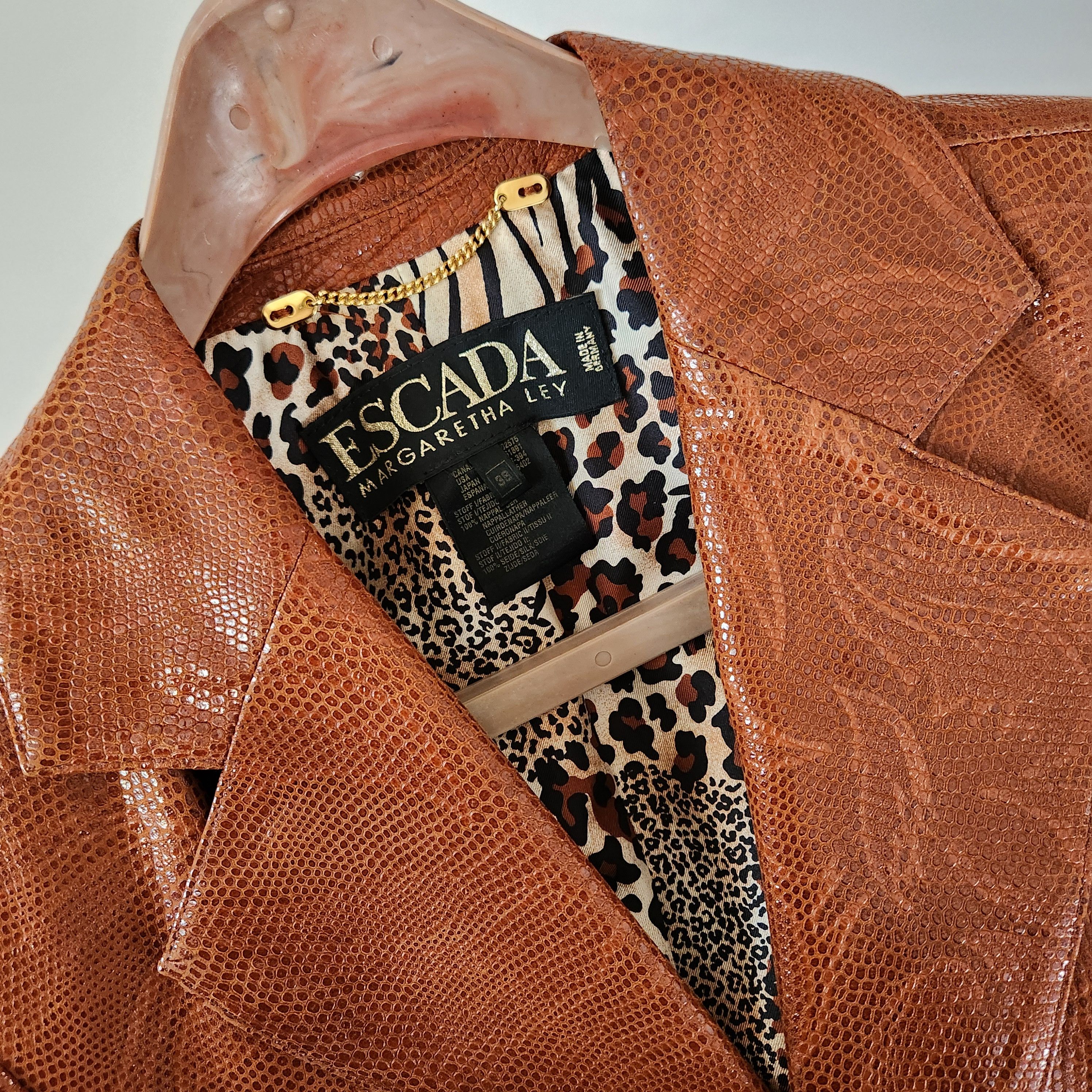 Escada Escada x Margaretha Ley Nappa Leather Jacket Size XS / US 0-2 / IT 36-38 - 3 Thumbnail