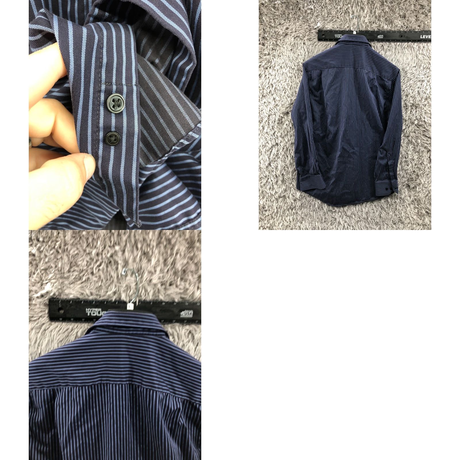 Vintage Statements Blue Striped Shirt Size 16.5 Mens Long Sleeve Spread Collar Non Iron Regular Fit"} Size US XL / EU 56 / 4 - 8 Thumbnail