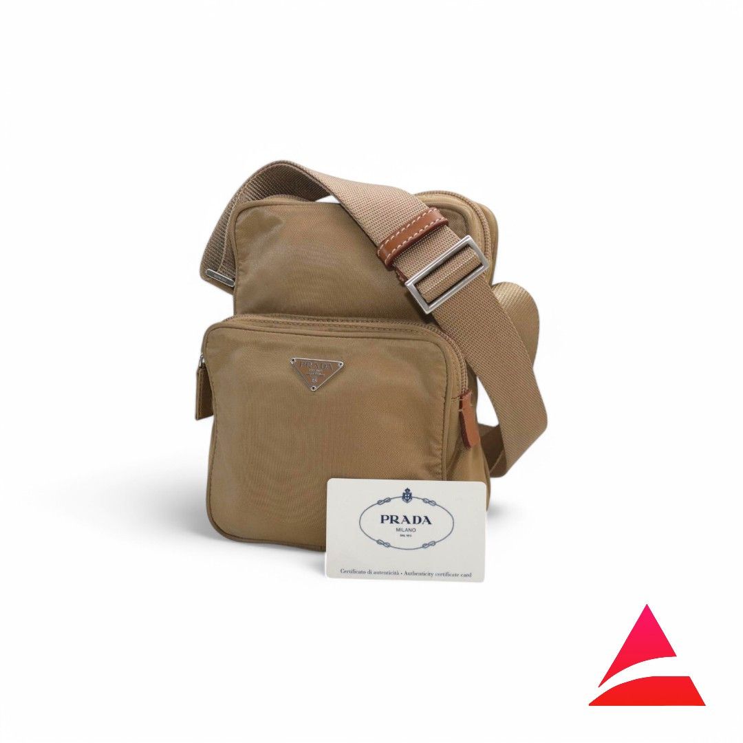 Prada Prada - Amazon Beige Nylon Shoulder Bag Triangle Logo Size ONE SIZE - 1 Thumbnail