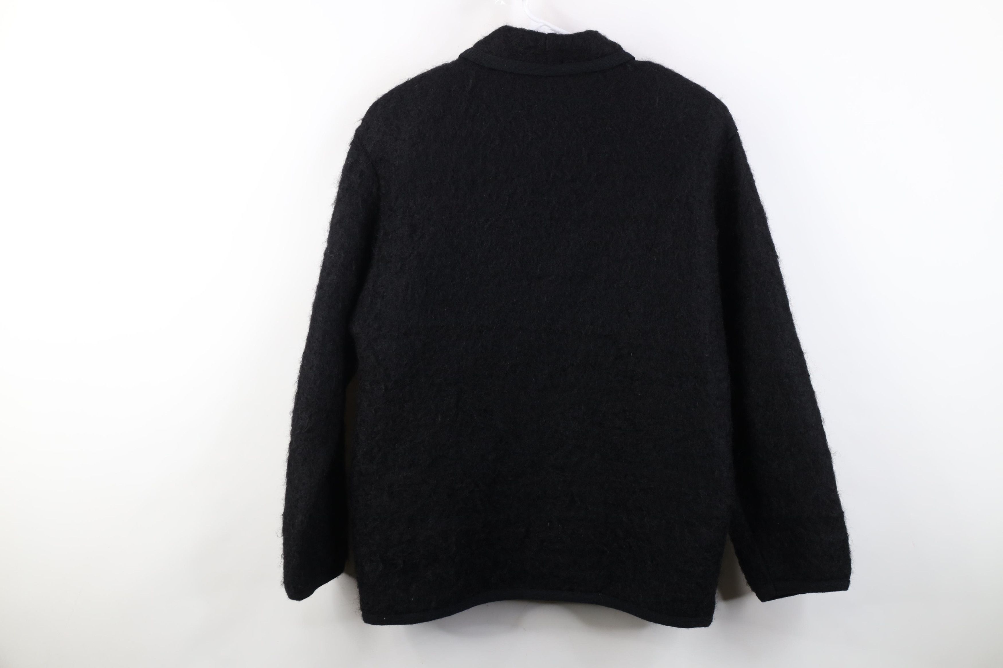 Vintage Vintage 90s Streetwear Mohair Wool Shag Button Jacket Black Size M / US 6-8 / IT 42-44 - 11 Thumbnail