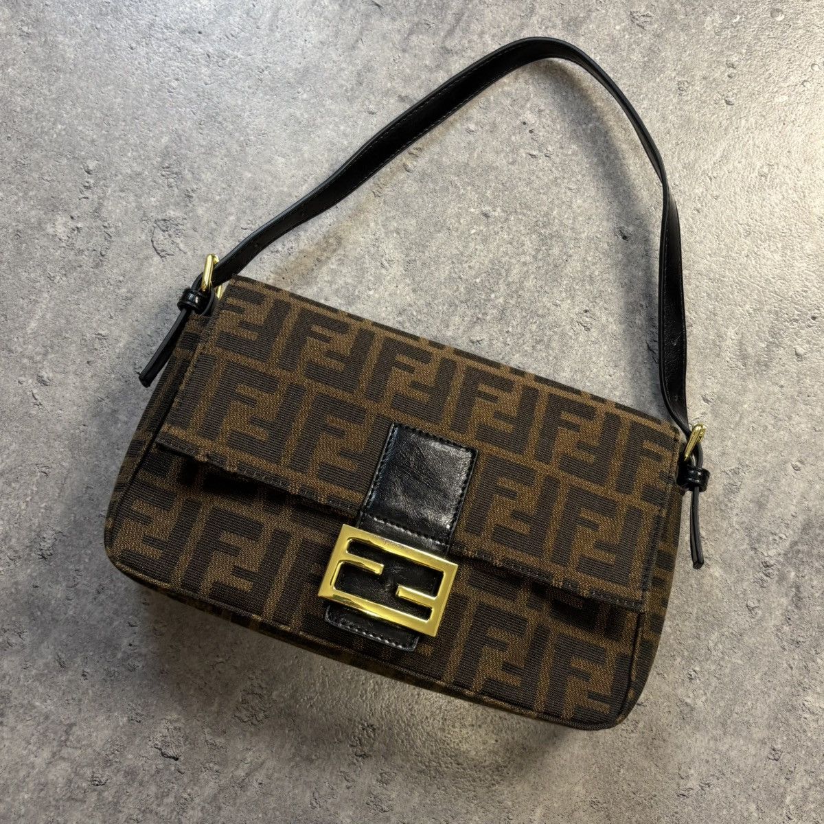 Fendi Vintage Zucca Monogram Shoulder Bag