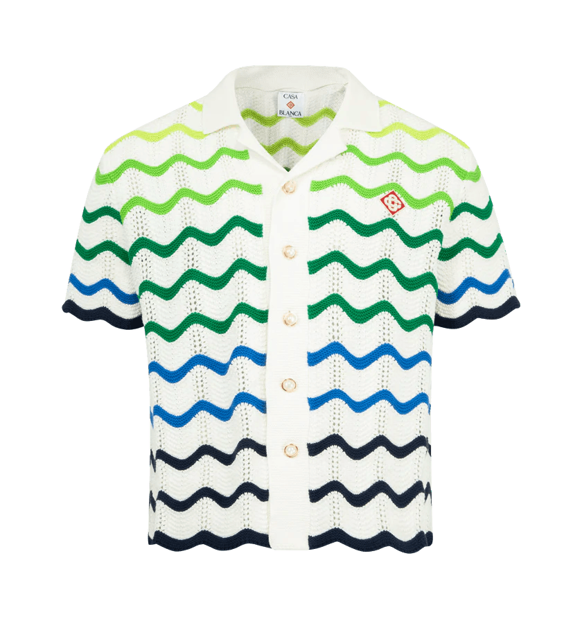 Casablanca o1h1sh10526 Wave Knit Shirt in Multicolor Size US S / EU 44-46 / 1 - 1 Thumbnail