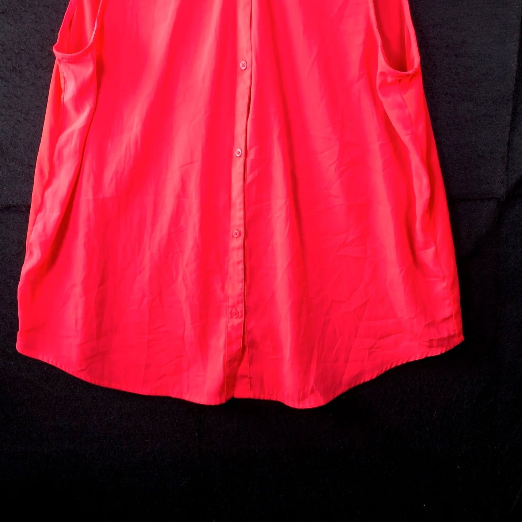 American Eagle Outfitters American Eagle Womens Blouse Sleeveless Neon Pink Button Down Sheer Large Blouse Size L / US 10 / IT 46 - 3 Thumbnail