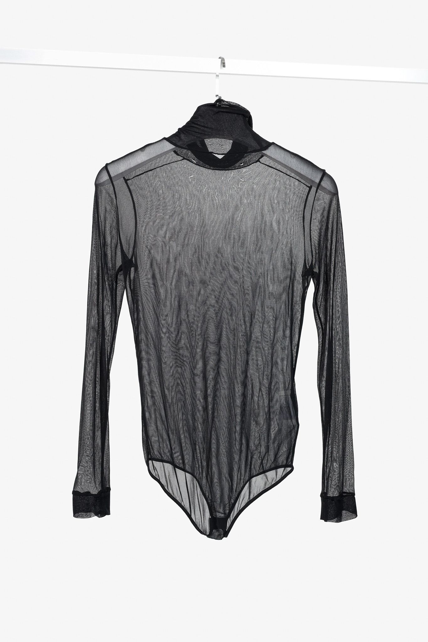 Maison Margiela Maison Margiela Black Sheer Mesh Mock-Neck Bodysuit Size XS / US 0-2 / IT 36-38 - 2 Thumbnail