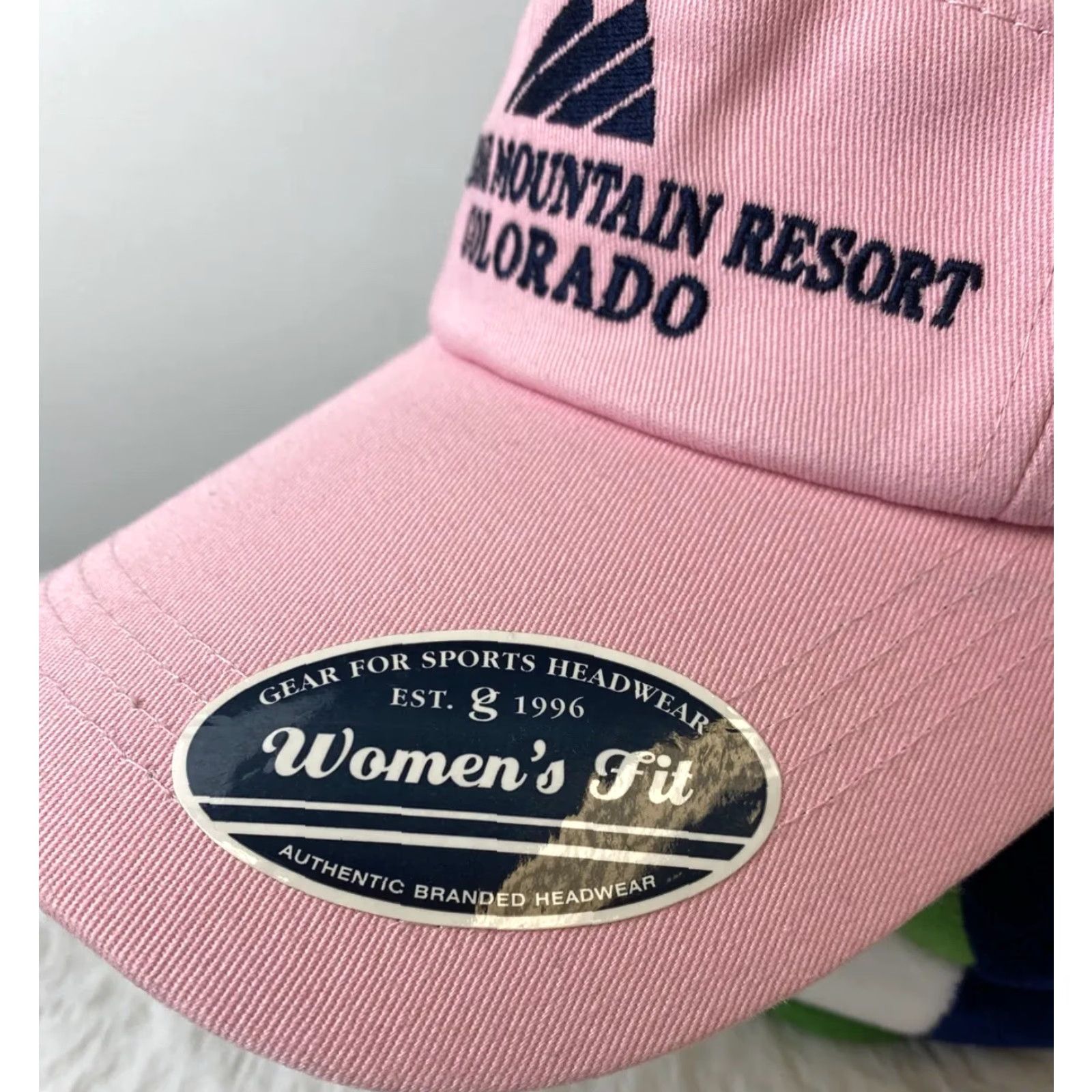 Vintage GEAR FOR SPORTS Sun Visor Hat Golf Tennis Beach Baseball Cap Adjustable Summer Women Pink Canvas Cotton Visor Casual Summer Women Size ONE SIZE - 2 Thumbnail