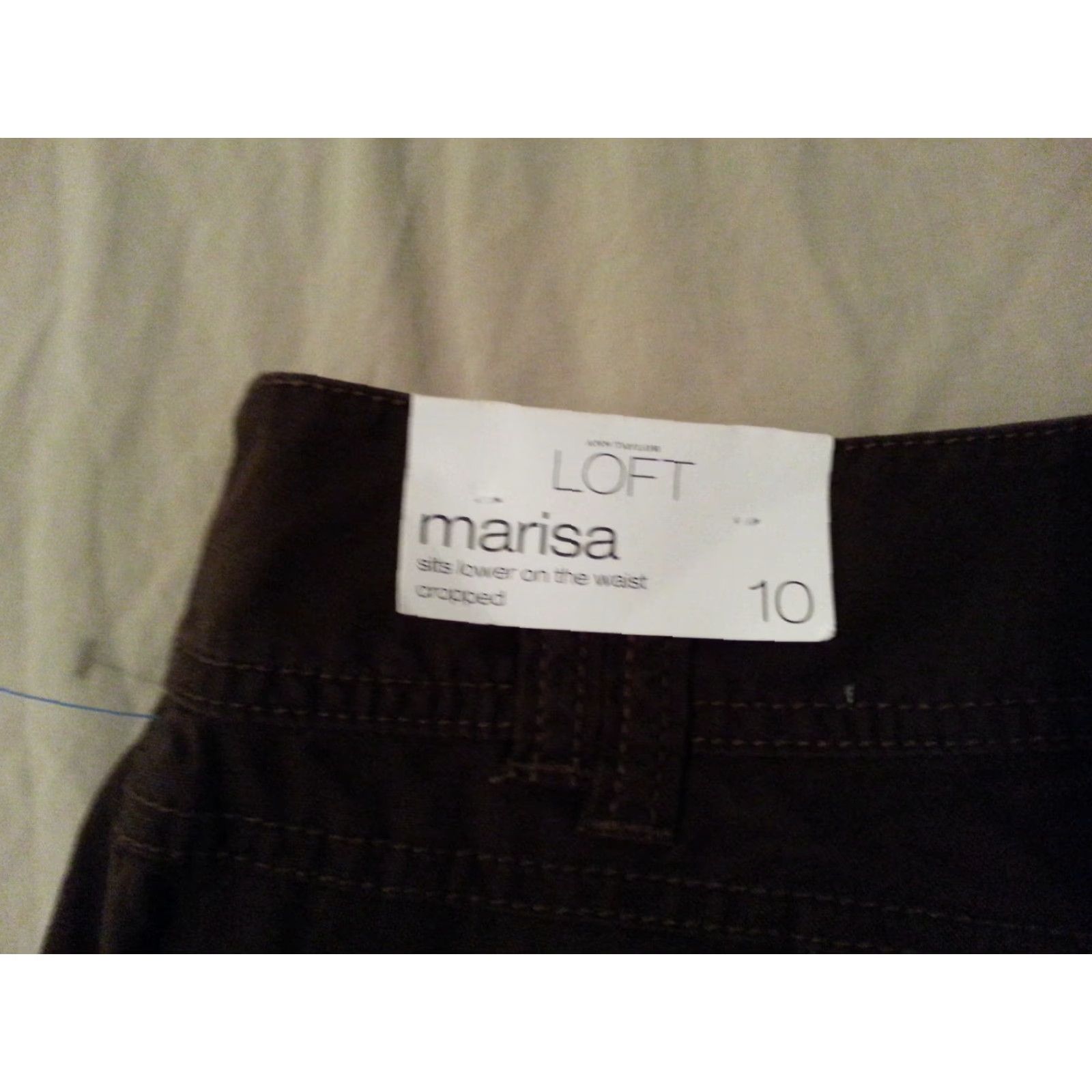 Ann Taylor Womens Ann Taylor LOFT Pants 10 Brown Capri Cargo Cotton Size 32" / US 10 / IT 46 - 3 Thumbnail