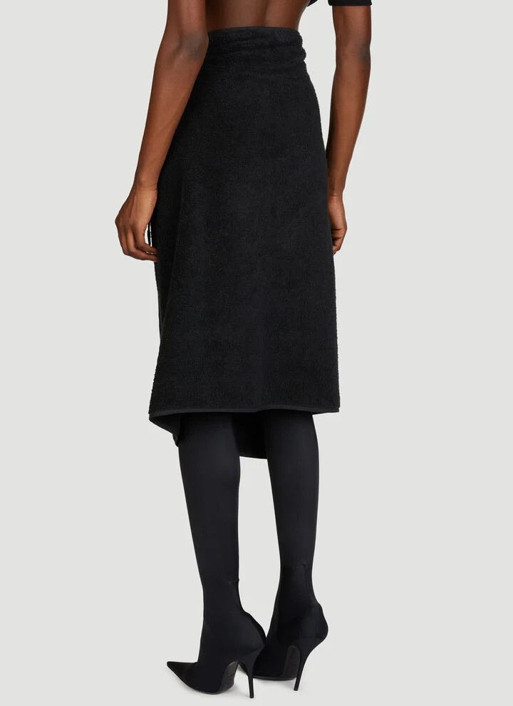 Balenciaga o1w1db10226 Towel Skirt in Black Size 26" / US 2 / IT 38 - 3 Thumbnail