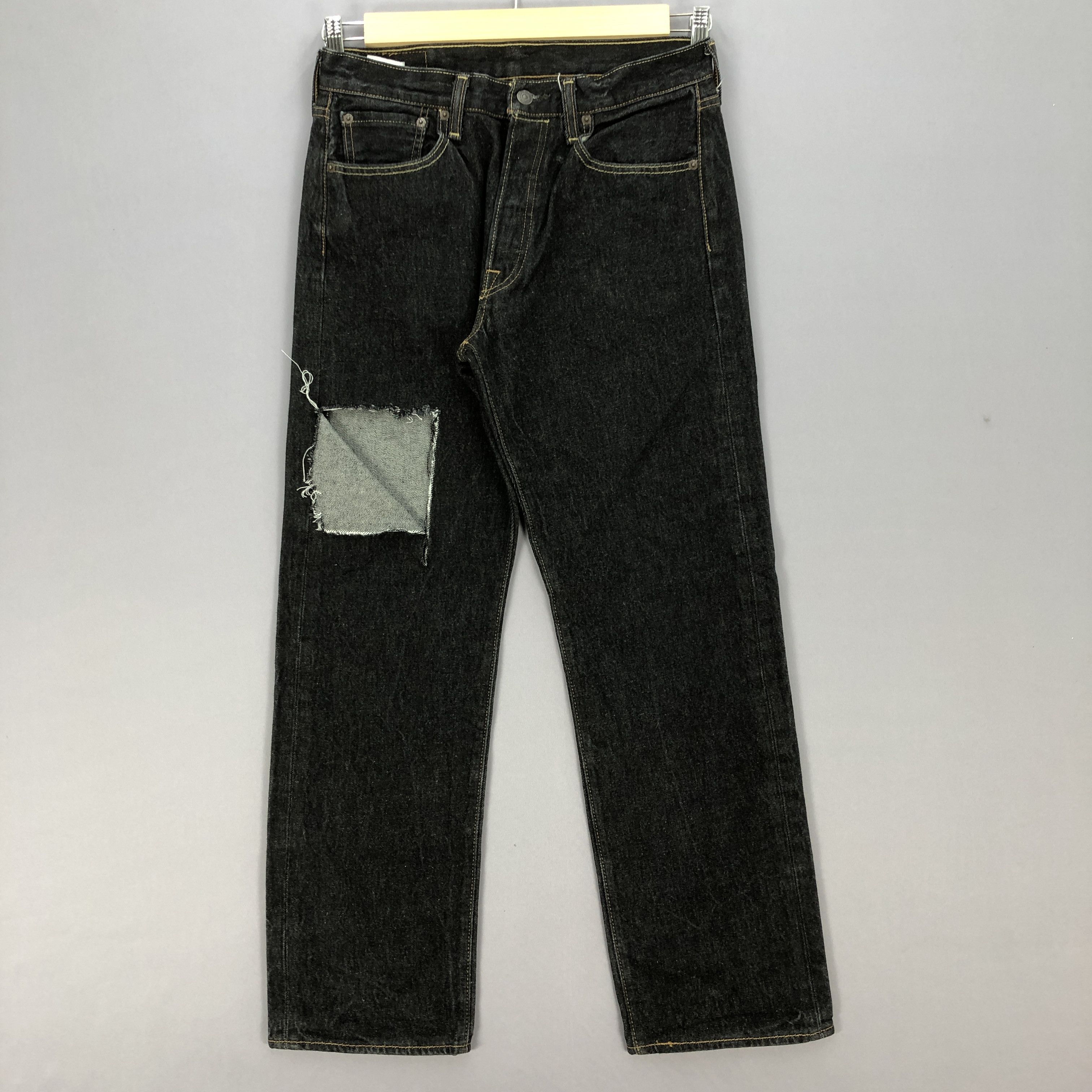 Levi's Vintage Y2K Levi's 501 Distressed Black Jeans Levis Denim Size US 30 / EU 46 - 1 Thumbnail