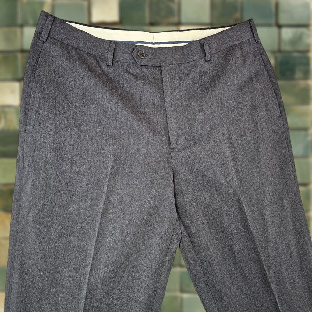Brooks Brothers Brooks Brothers Madison Dress Pants Adult 37x27 Gray Wool Flat Front Pockets Mens Size US 37 - 1 Thumbnail