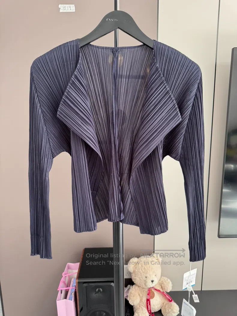 Issey Miyake Issey Miyake Dark Blue Cardigan Size L / US 10 / IT 46 - 1 Thumbnail
