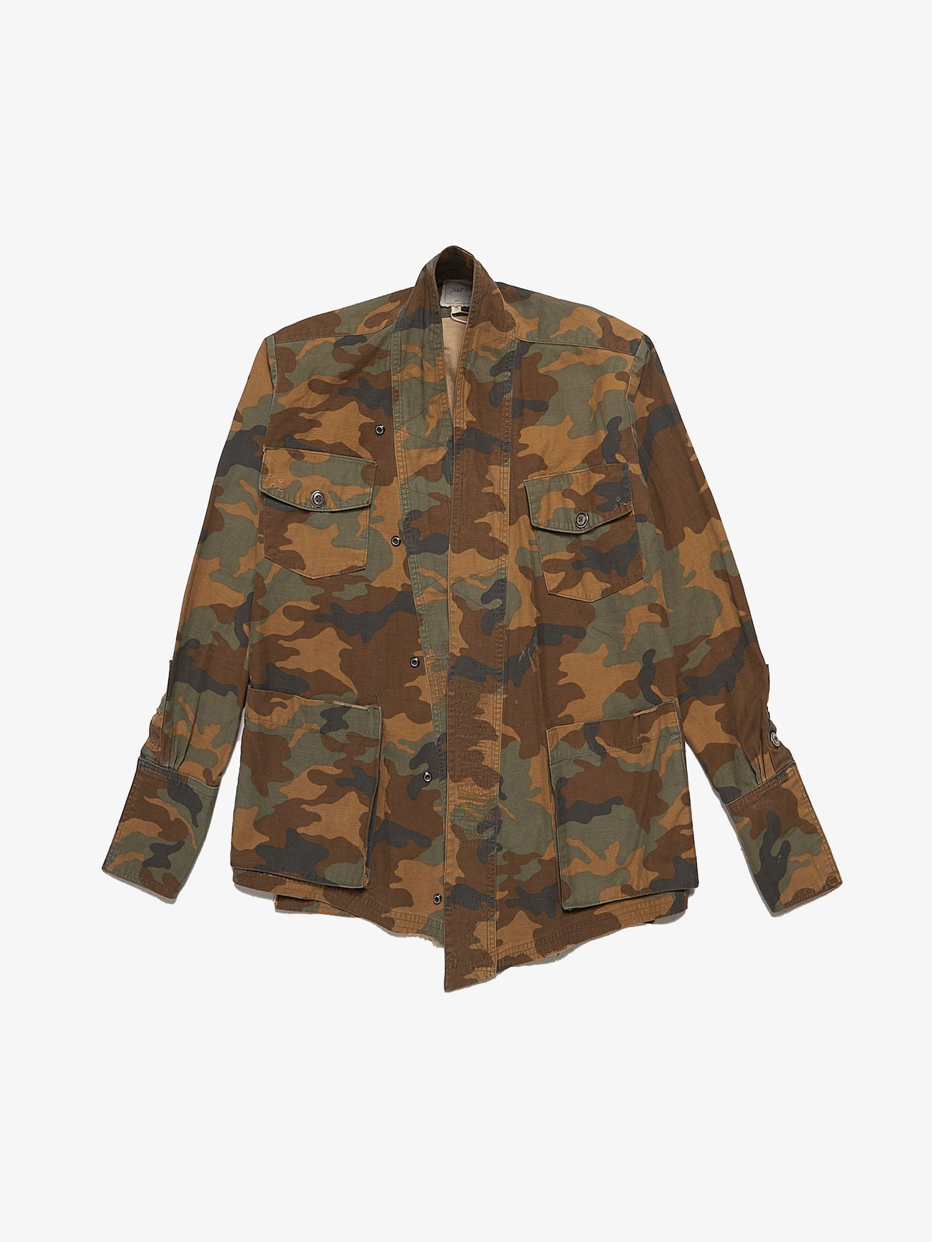 Camo Single Breasted Buttoned Light Jacket