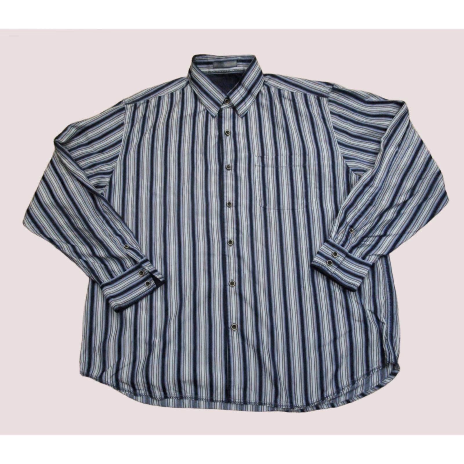 Tommy Bahama Tommy Bahama Shirt Men XL Blue Silk Striped Button-Up Long Sleeve Button-Down Size US XL / EU 56 / 4 - 1 Thumbnail