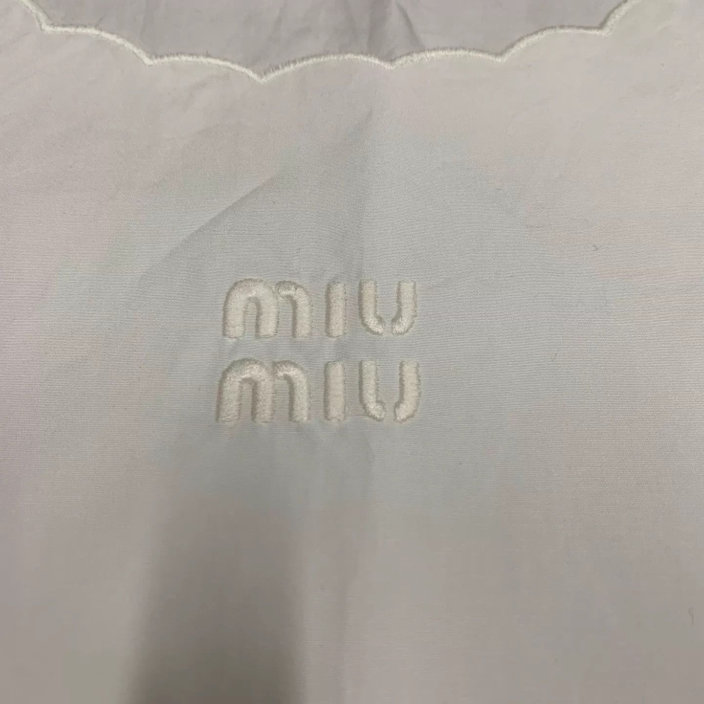Miu Miu MIU MIU Women's White Embroidered Logo Cami Top EU 40 Size S / US 4 / IT 40 - 7 Thumbnail