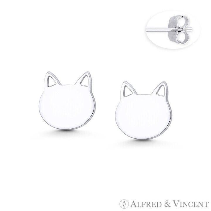 Other Cat's Head Charm Stud Earrings in .925 Sterling Silver Size ONE SIZE - 1 Preview