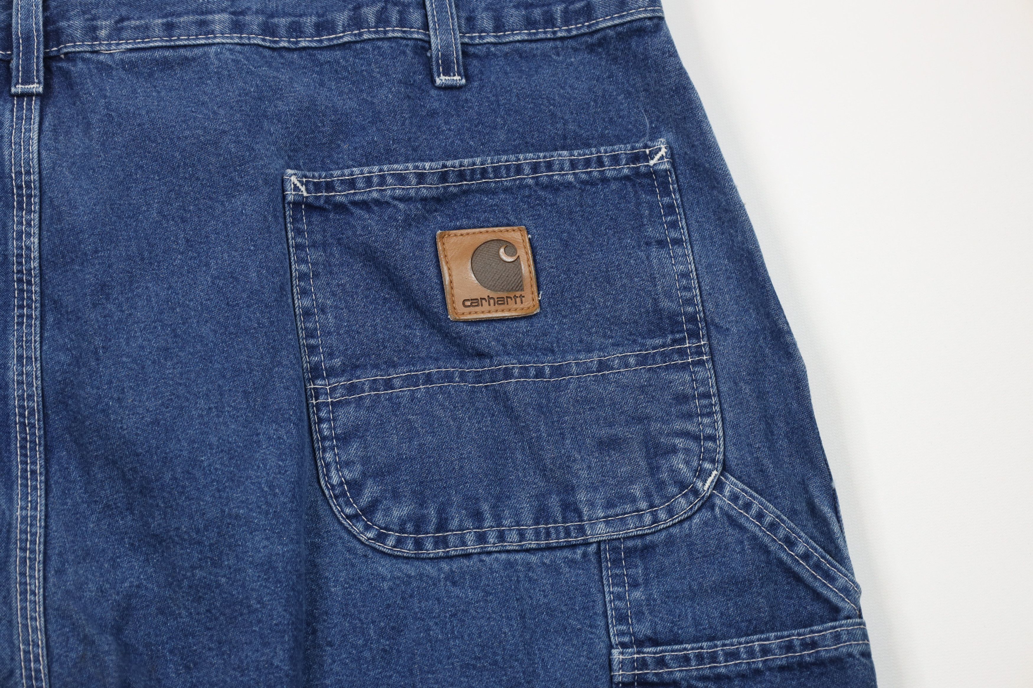 Carhartt Vintage Y2K Carhartt Spell Out Wide Leg Dungaree Jeans Size US 44 / EU 60 - 13 Thumbnail