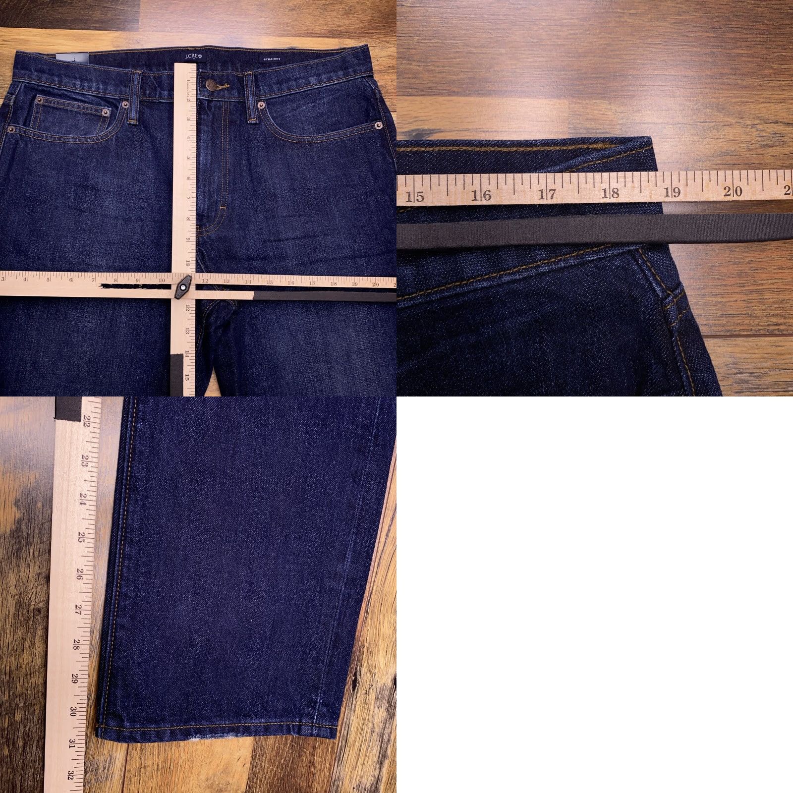 J.Crew J.CREW Jeans Straight Denim 36x32 Mens Regular 5-Pocket Blue Dark Wash Bible Theme Modern Vintage No N/A Size US 36 / EU 52 - 9 Thumbnail