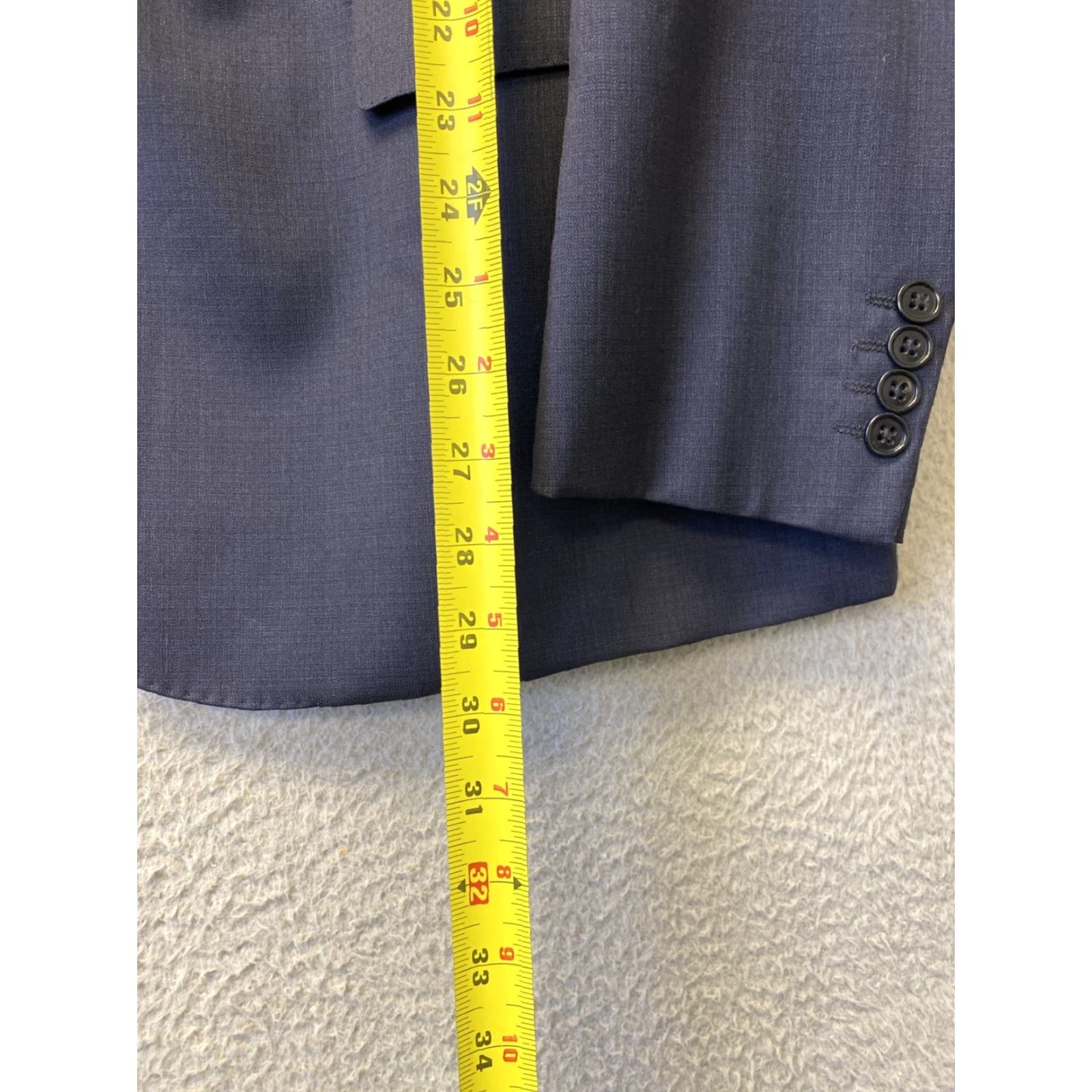 Emporio Armani VINTAGE Emporio Armani G-Line Navy Blue Wool Suit Jacket 45R Pants 35x32 2-Piece Mens Slim Notch Lapel Two Button Flat Front Double-Vented Size 48R - 5 Thumbnail