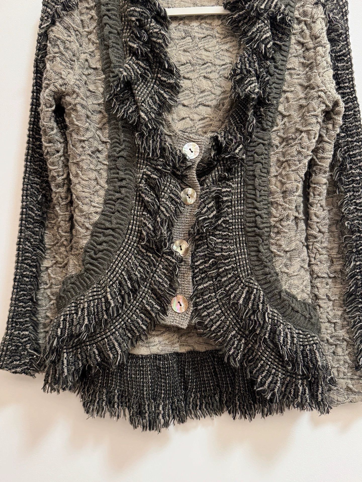Vintage Italian Brand Striped Tassel Textured Jacket M Size M / US 6-8 / IT 42-44 - 8 Thumbnail