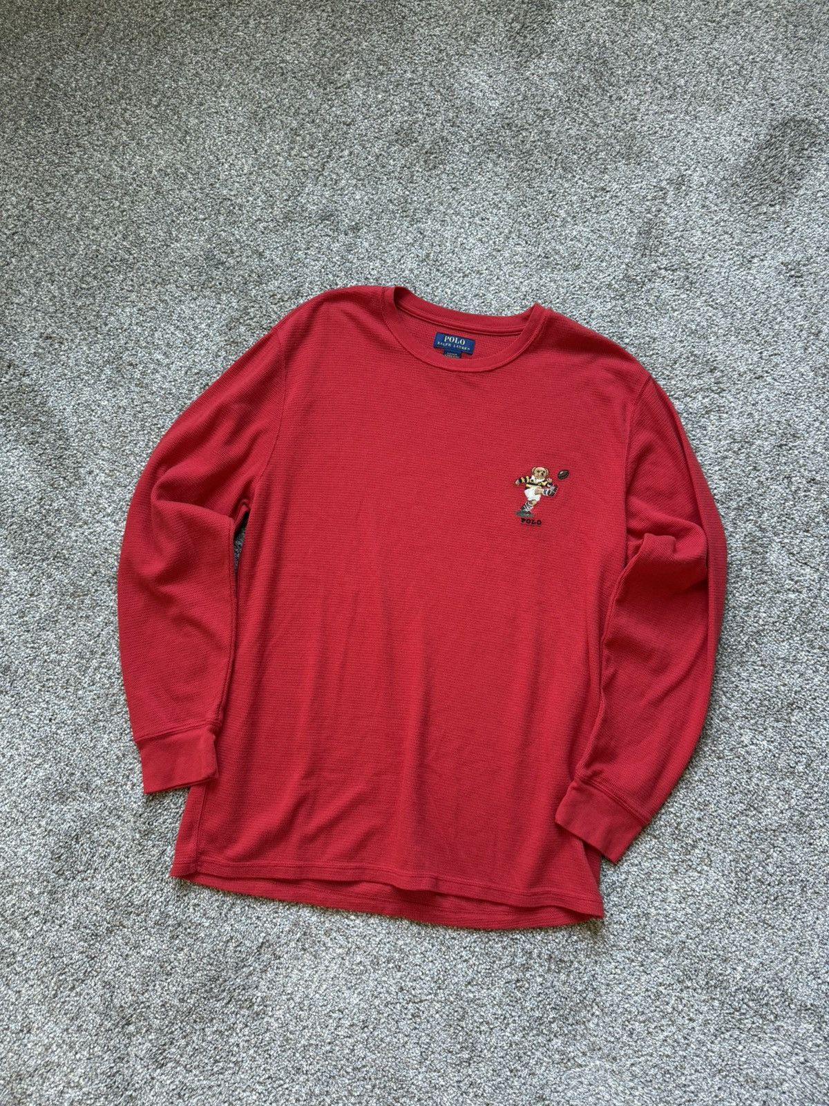 Polo Ralph Lauren Polo Ralph Lauren Polo Bear Long Sleeve Waffle Shirt Size US XL / EU 56 / 4 - 1 Thumbnail