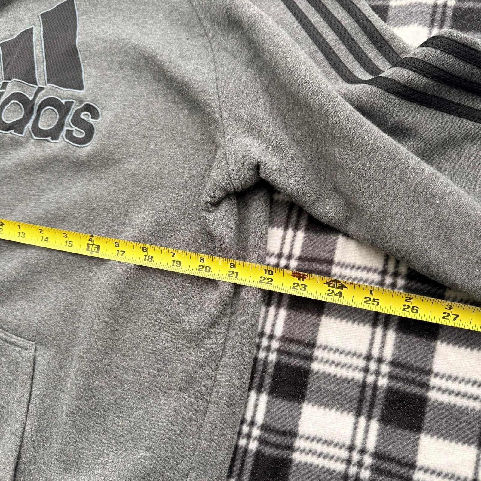 Adidas Adidas 3-Stripe Logo Pullover Hoodie Heather Gray L Size US L / EU 52-54 / 3 - 3 Thumbnail