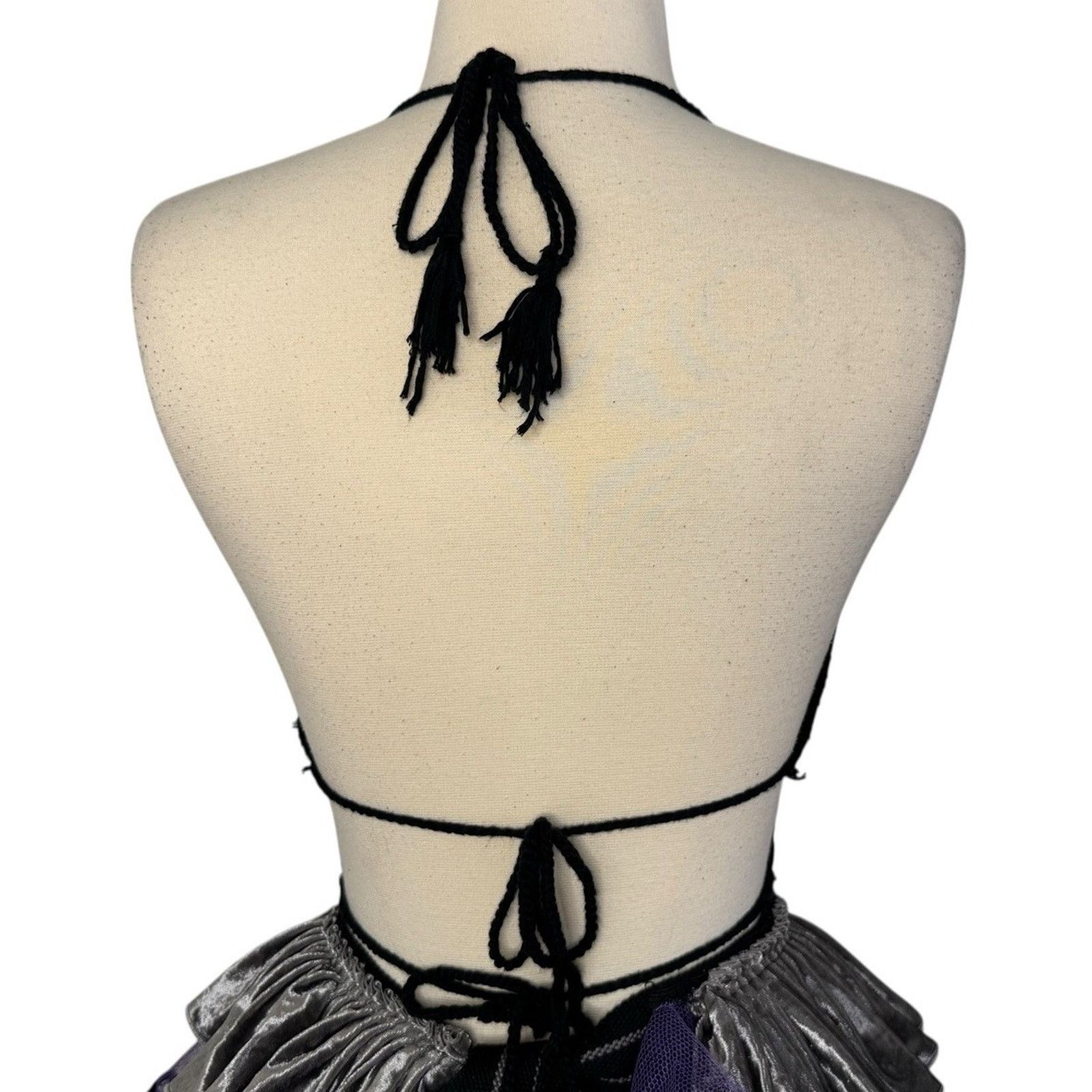Other Y2K Crochet Butterfly Top Velvet Mesh Tutu Cyberpunk OS Size 32" / US 10 / IT 46 - 9 Thumbnail