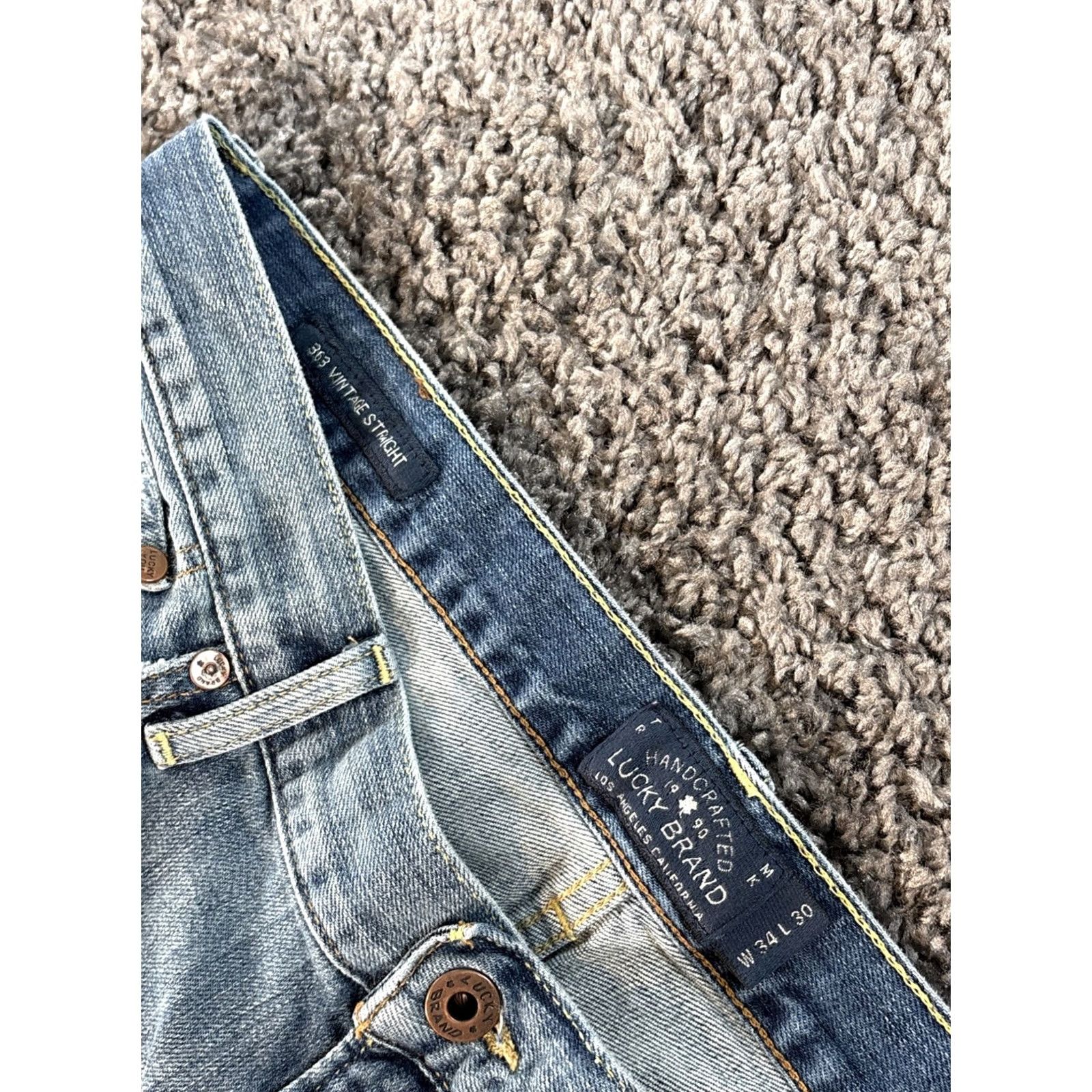 Lucky Brand Lucky Brand Jeans Mens Straight Blue 34x28 Medium Wash Denim Size US 34 / EU 50 - 5 Thumbnail