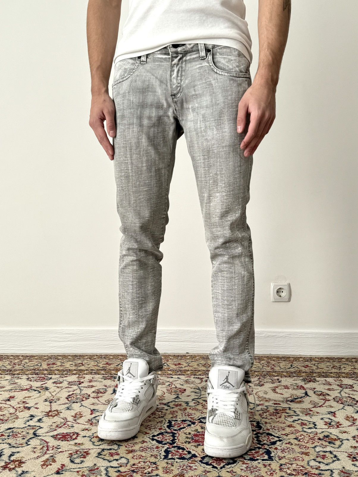 Stella McCartney Stella McCartney Acid Wash Slim Grey Jeans Pants Size US 31 - 2 Thumbnail