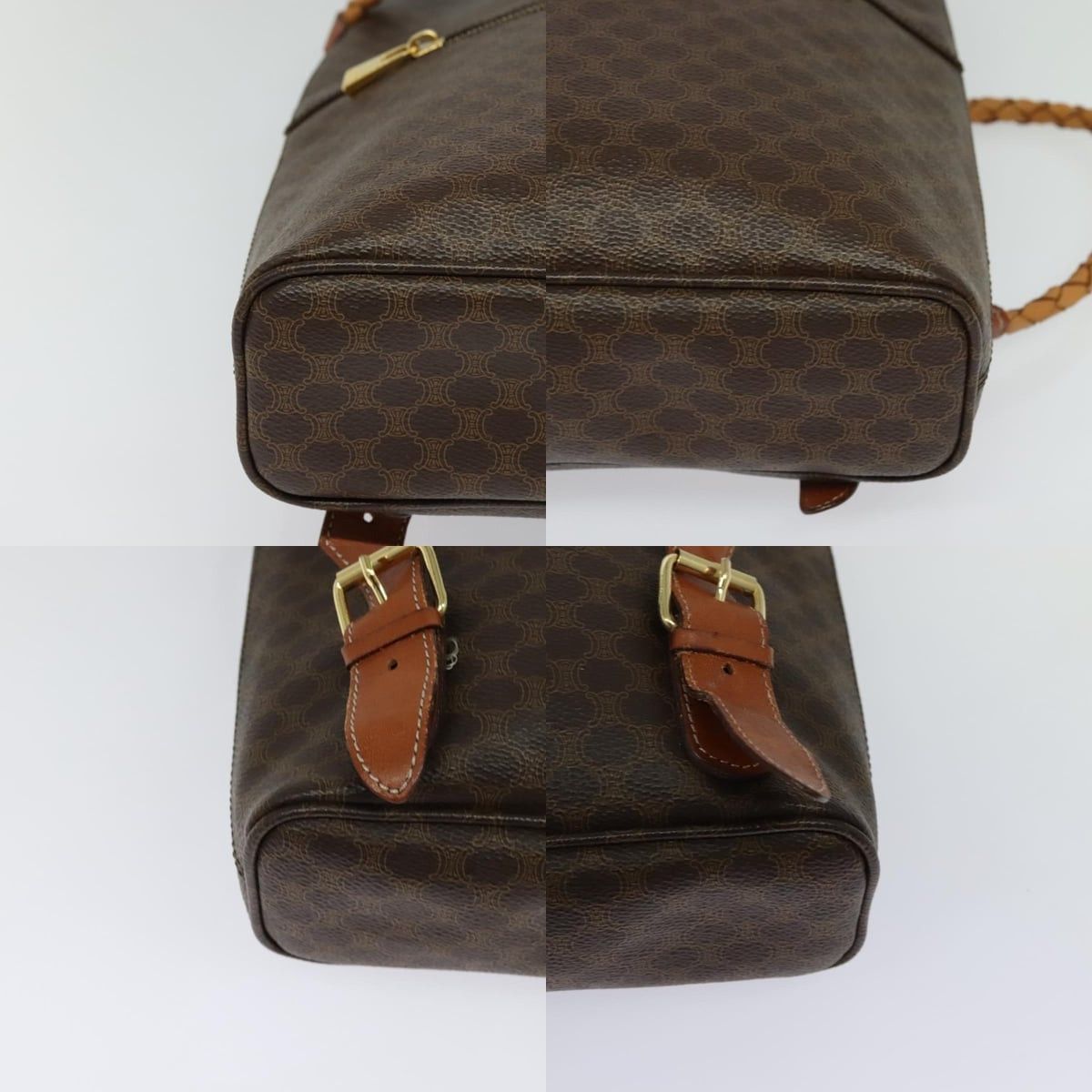 Celine CELINE Macadam Canvas Backpack Pvc Leather Brown Gold Size ONE SIZE - 10 Thumbnail