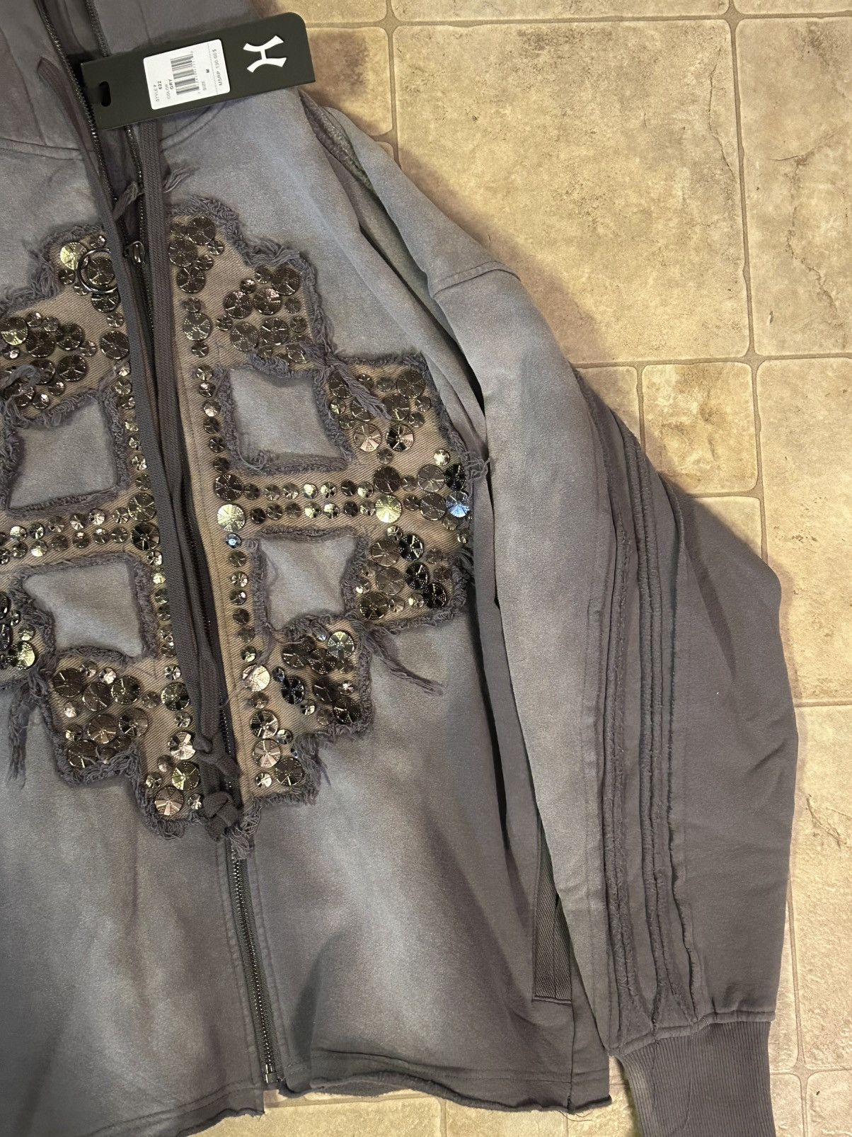 Hudson Hudson Knight Grey Rhinestone Jacket Size US L / EU 52-54 / 3 - 4 Thumbnail