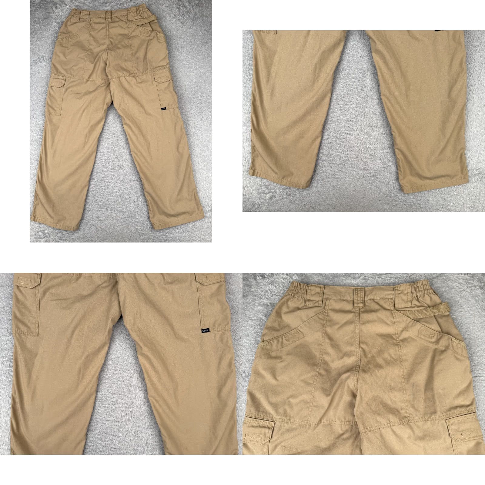 Vintage 5.11 Tactical Pants Men 36 Beige Cargo Double Knee Rip-Stop Fabric LEO EMT 36x30 Size US 36 / EU 52 - 9 Thumbnail