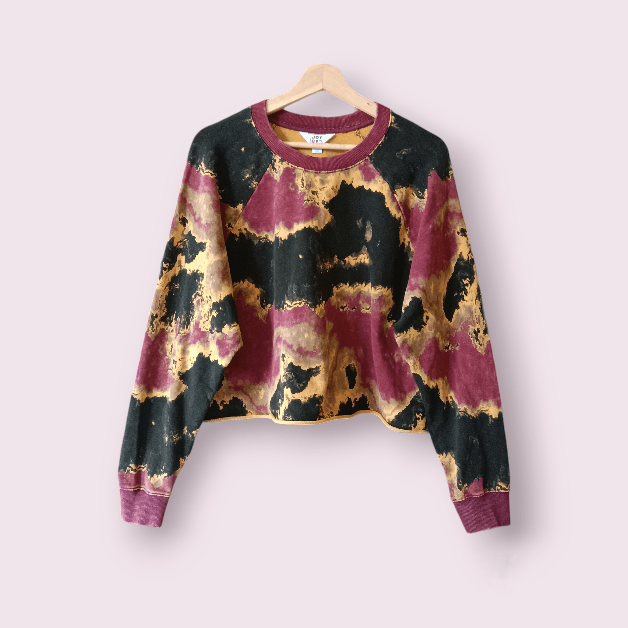 Japanese Brand Joylab Acid Wash Design Cropped Sweatshirt Size L / US 10 / IT 46 - 1 Thumbnail