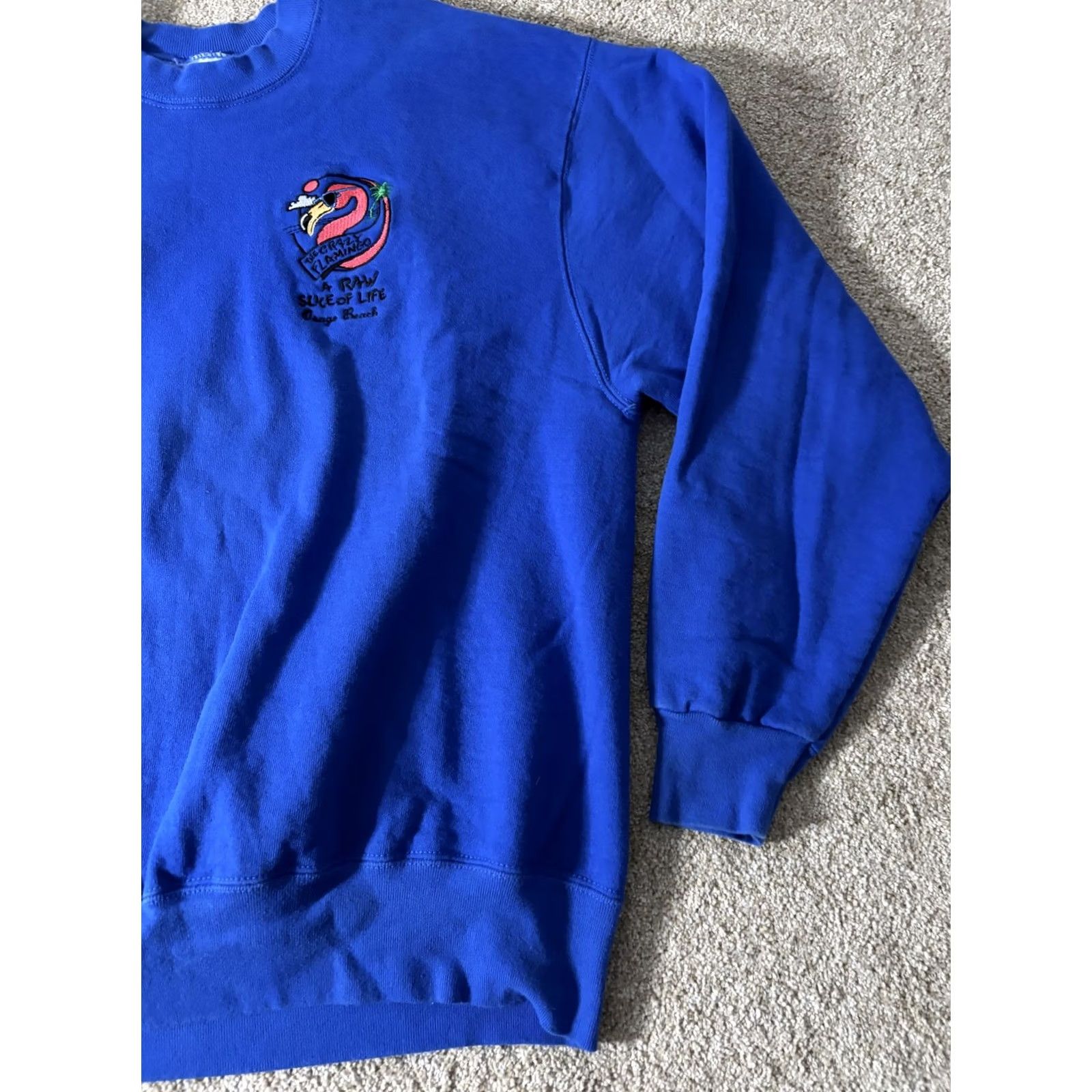Fruit Of The Loom Fruit of the Loom Sweatshirt Mens Large Blue Flamingo Graphic Fleece Crewneck Size US L / EU 52-54 / 3 - 3 Thumbnail