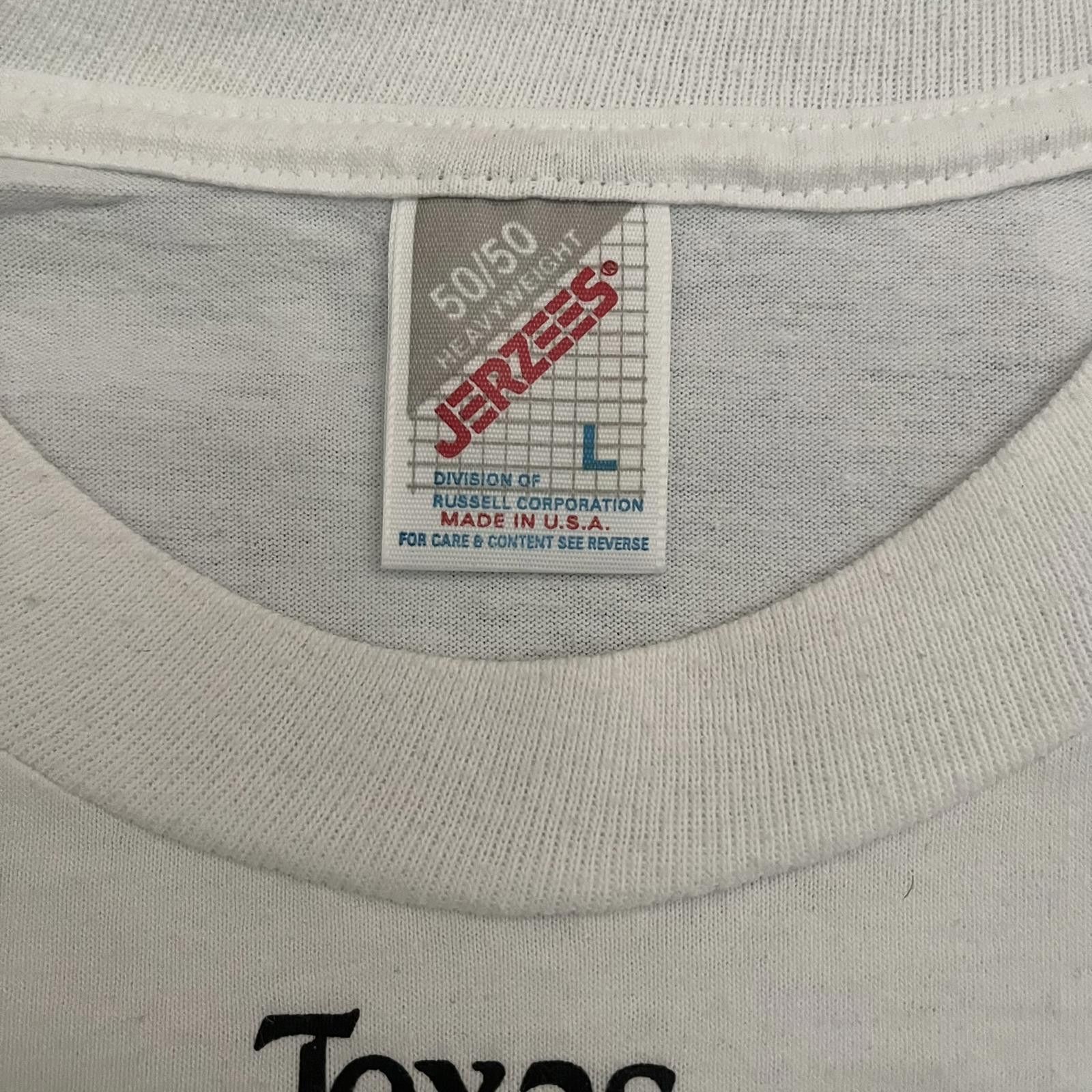 Jerzees VTG 90s Wildside Glitter Butterfly Texas White Graphic Tee Size L / US 10 / IT 46 - 5 Thumbnail