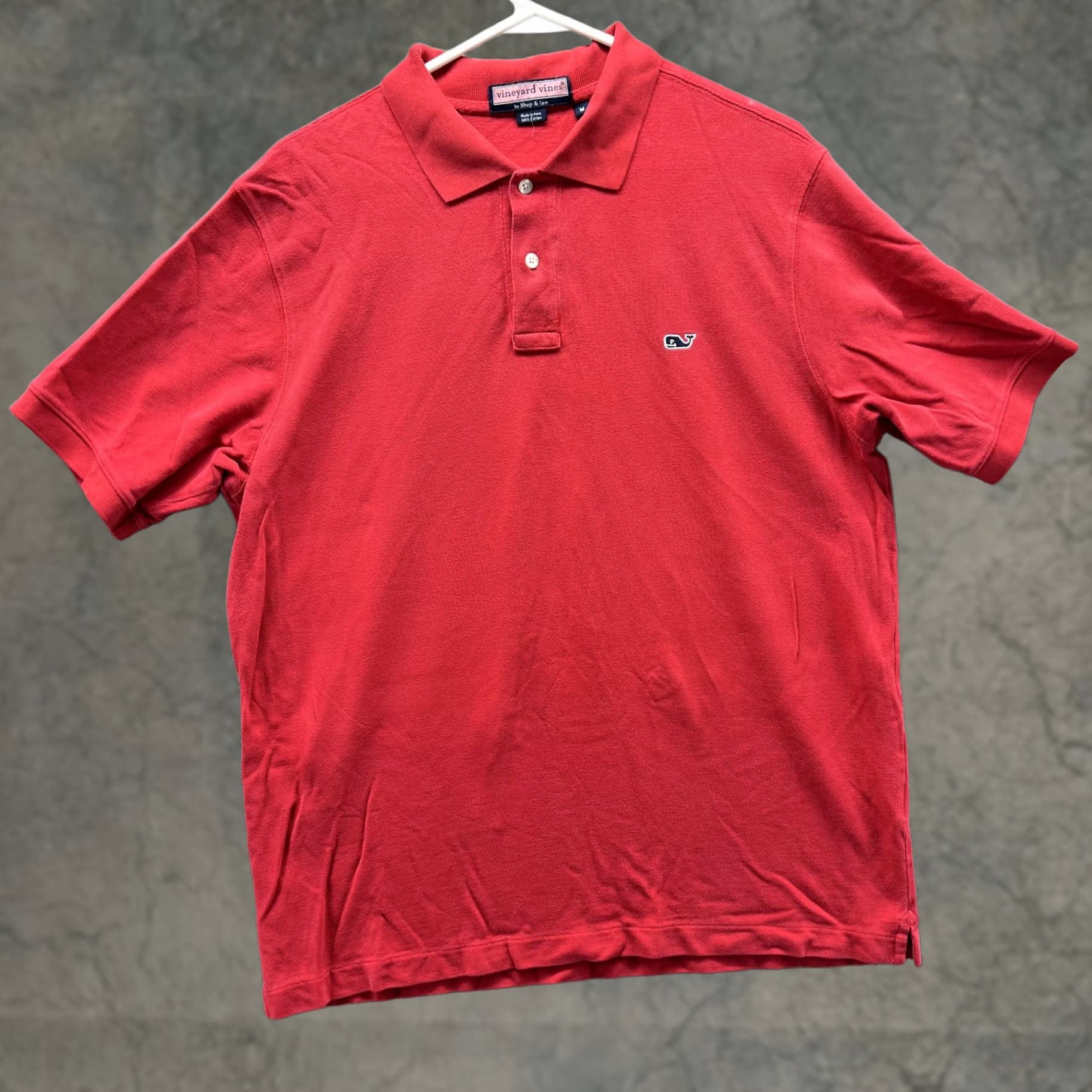 Vineyard Vines VINEYARD VINES Polo Shirt Mens M Red Solid Whale Logo Pique Cotton Casual Size US M / EU 48-50 / 2 - 1 Thumbnail