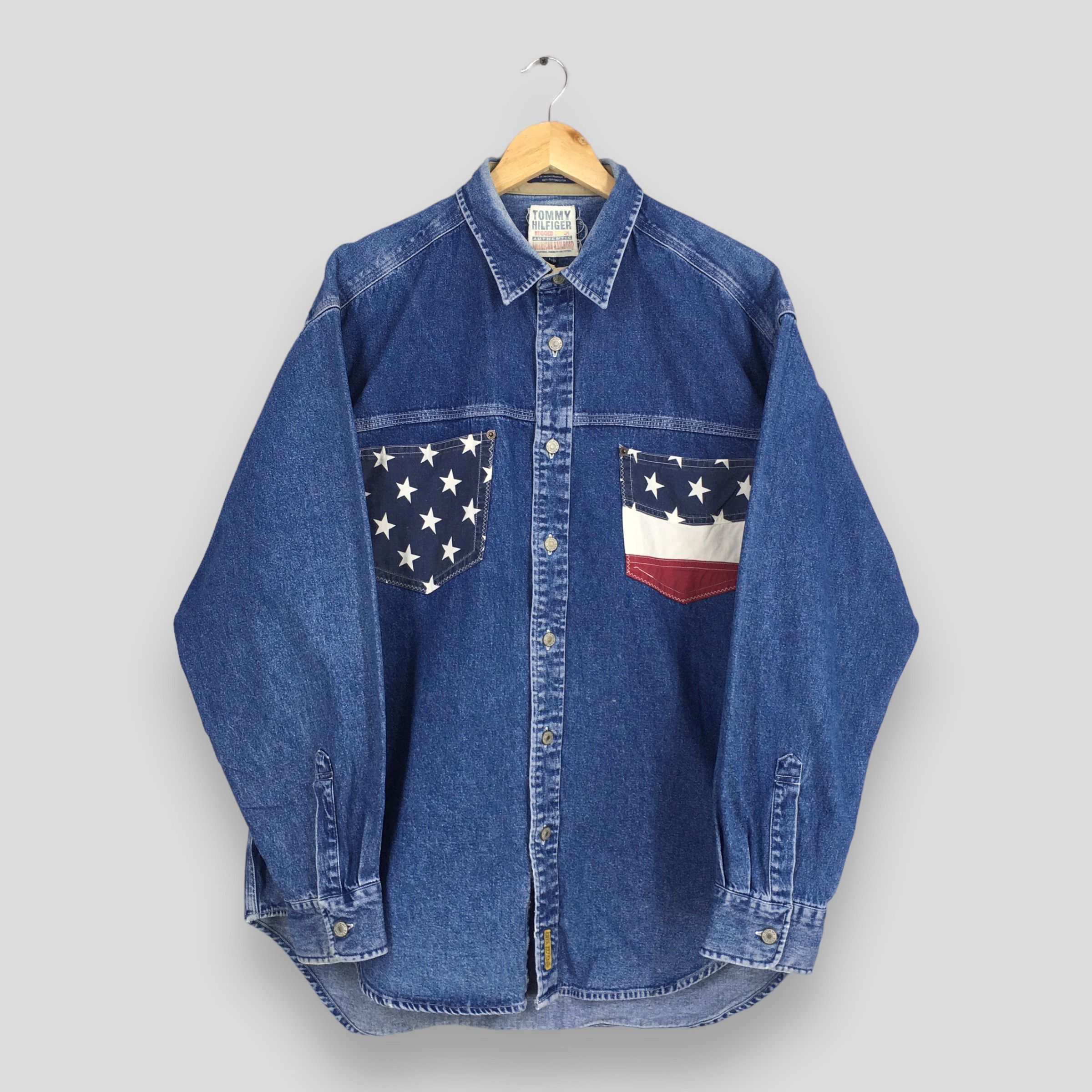 Tommy Hilfiger × Vintage Vintage Tommy Hilfiger Denim Oxfords Large Size US L / EU 52-54 / 3 - 1 Thumbnail