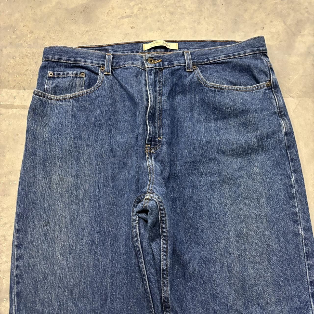 Japanese Brand × Vintage Crazy Vintage Y2K/2000s Baggy Dark Blue Wash Skater Denim Jeans! Size US 38 / EU 54 - 5 Thumbnail