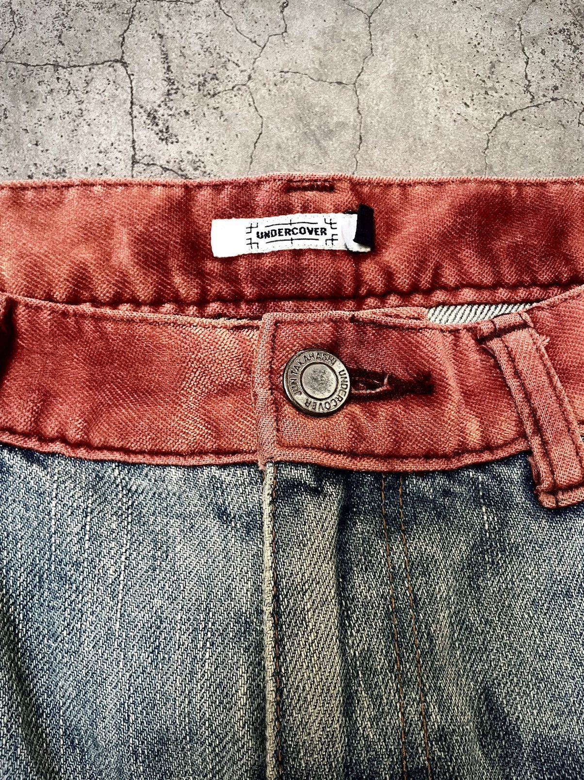 Undercover Undercover AW02 Red Velour Stripe Denim Size US 32 / EU 48 - 3 Thumbnail